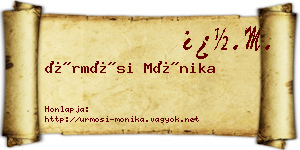 Ürmösi Mónika névjegykártya